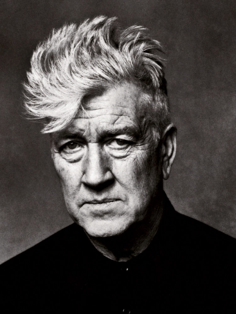 Cabelo cinzento e penteado chique de David Lynch  em 2024