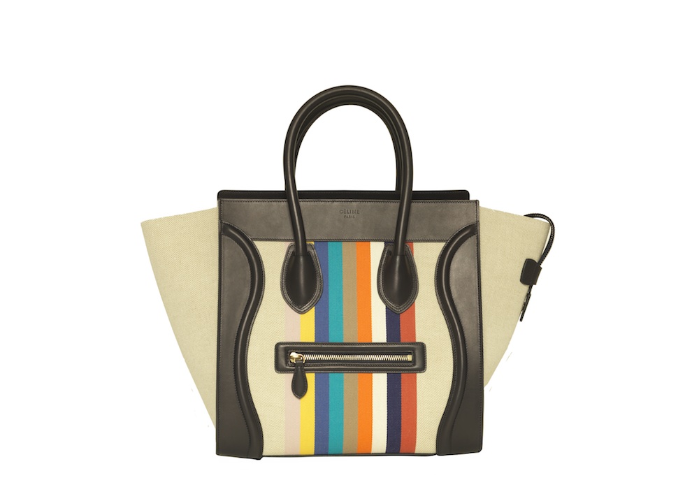 Celine Multicolor Stripe Canvas and Leather Mini Luggage Tote