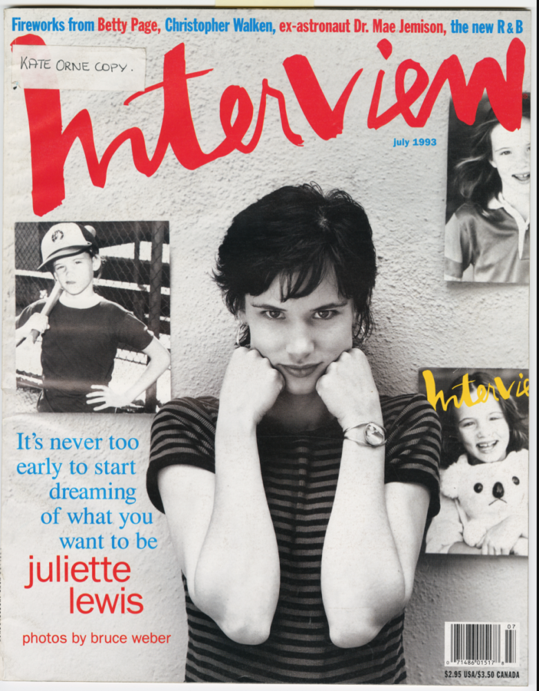 アート・デザイン・音楽 1993 4 INTERVIEW Magazine JULIETTE LEWIS Life Lessons from Juliette Lewis