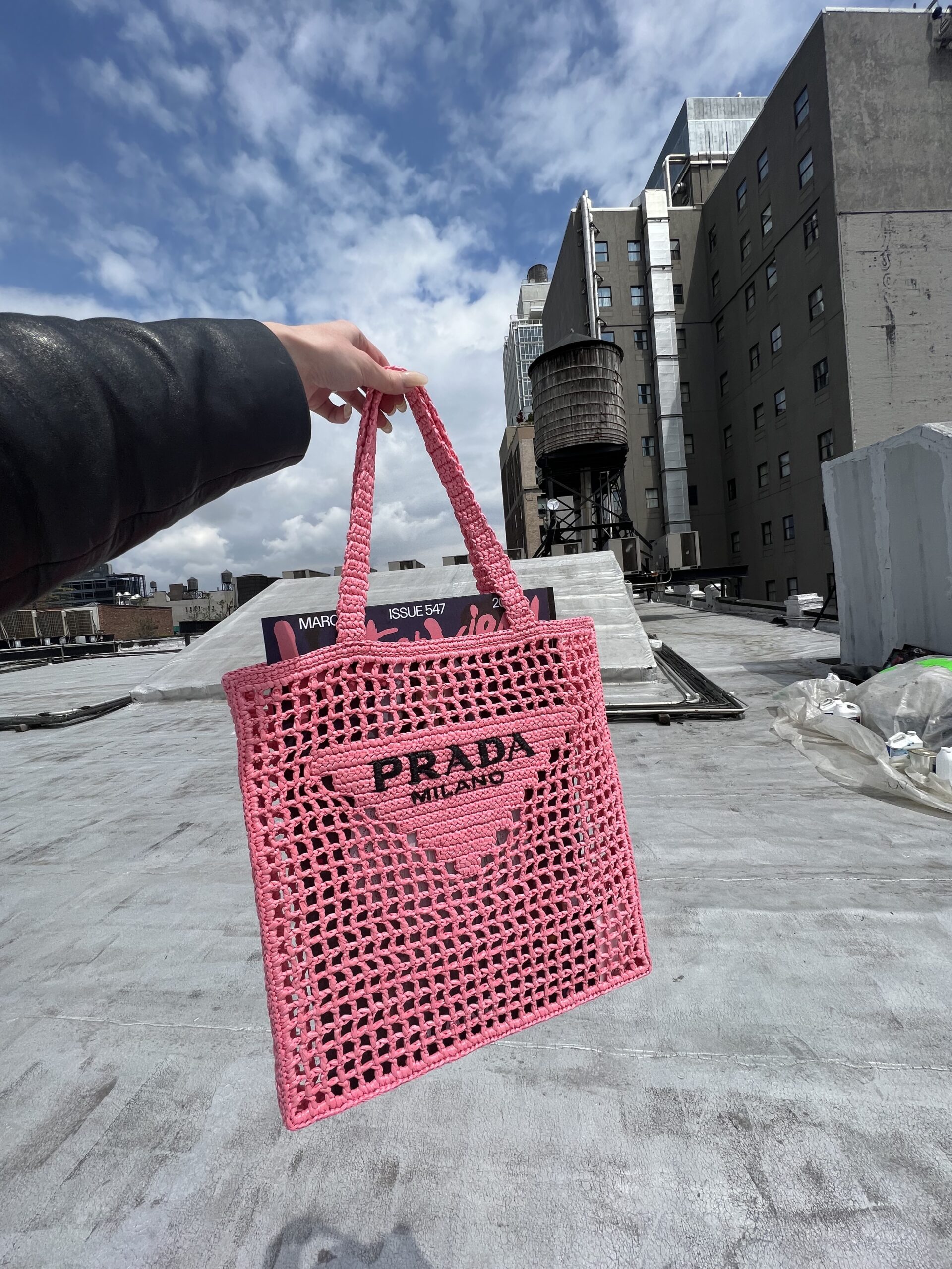 Getting Riis Beach Ready With the Prada Raffia Tote