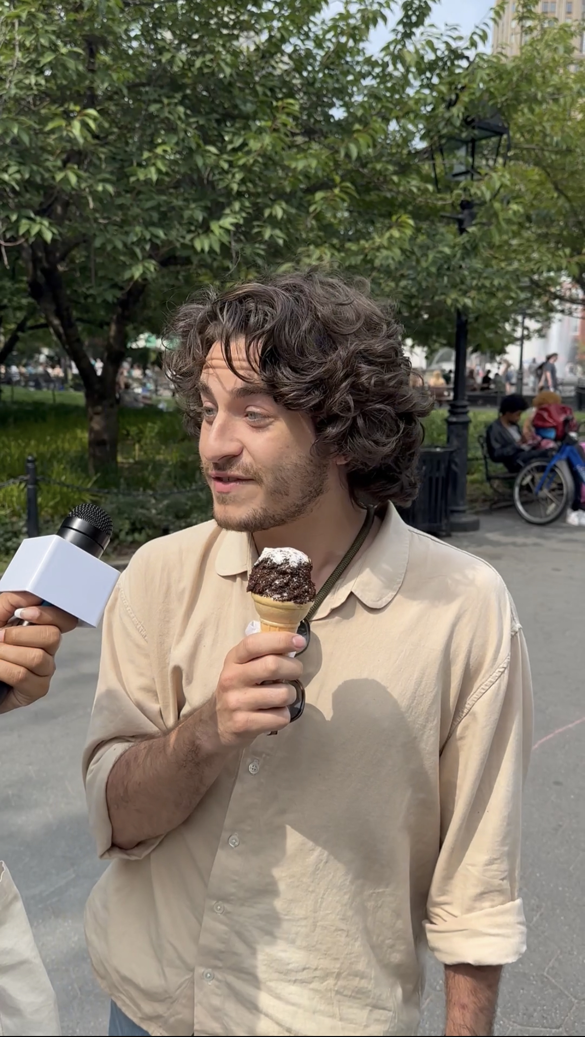 Ezra eats an ice cream cone and dishes about the Jennifer Lawrence cover.