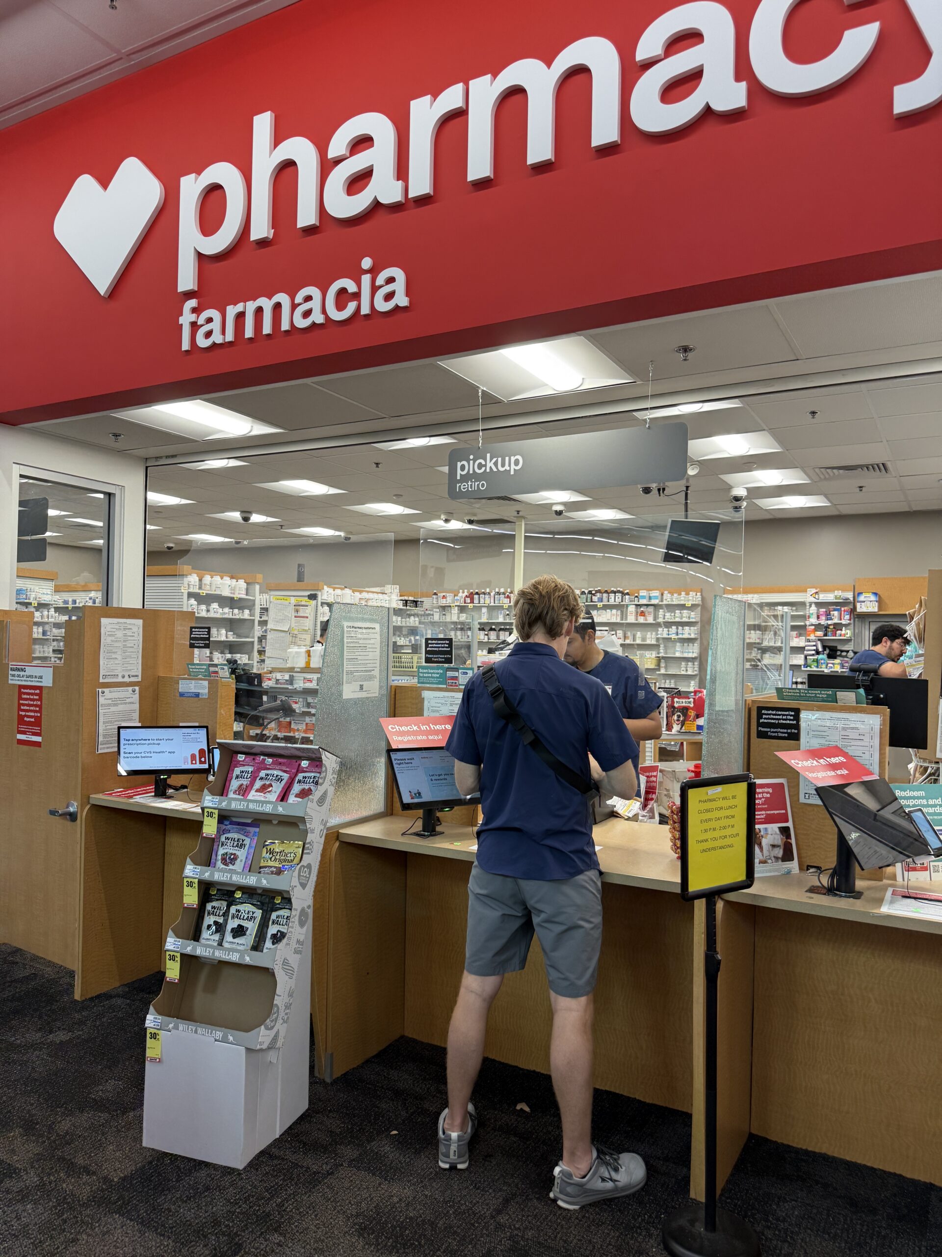 CVS pharmacy waiting line.