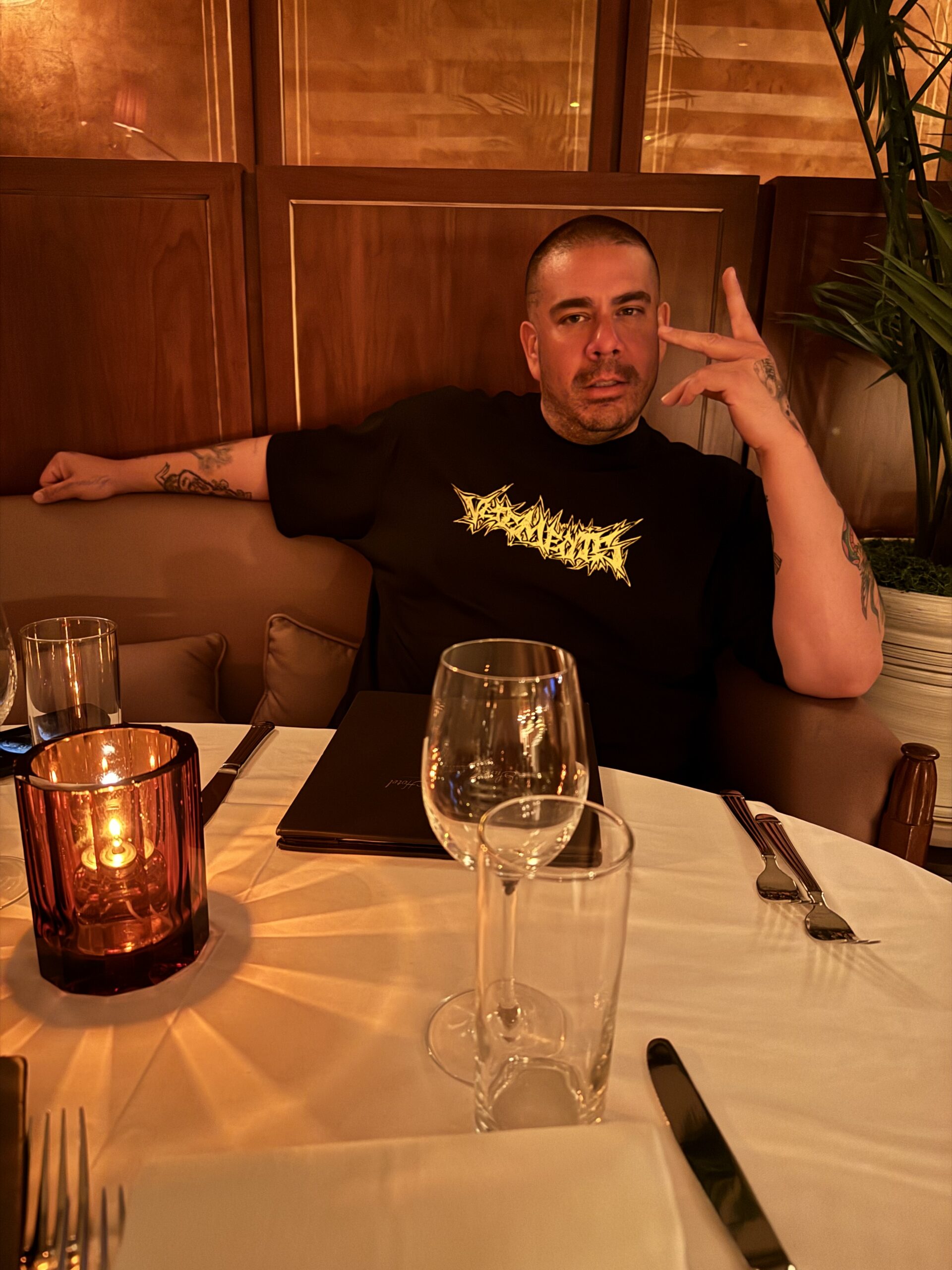 Ray Alba at a restaurant.